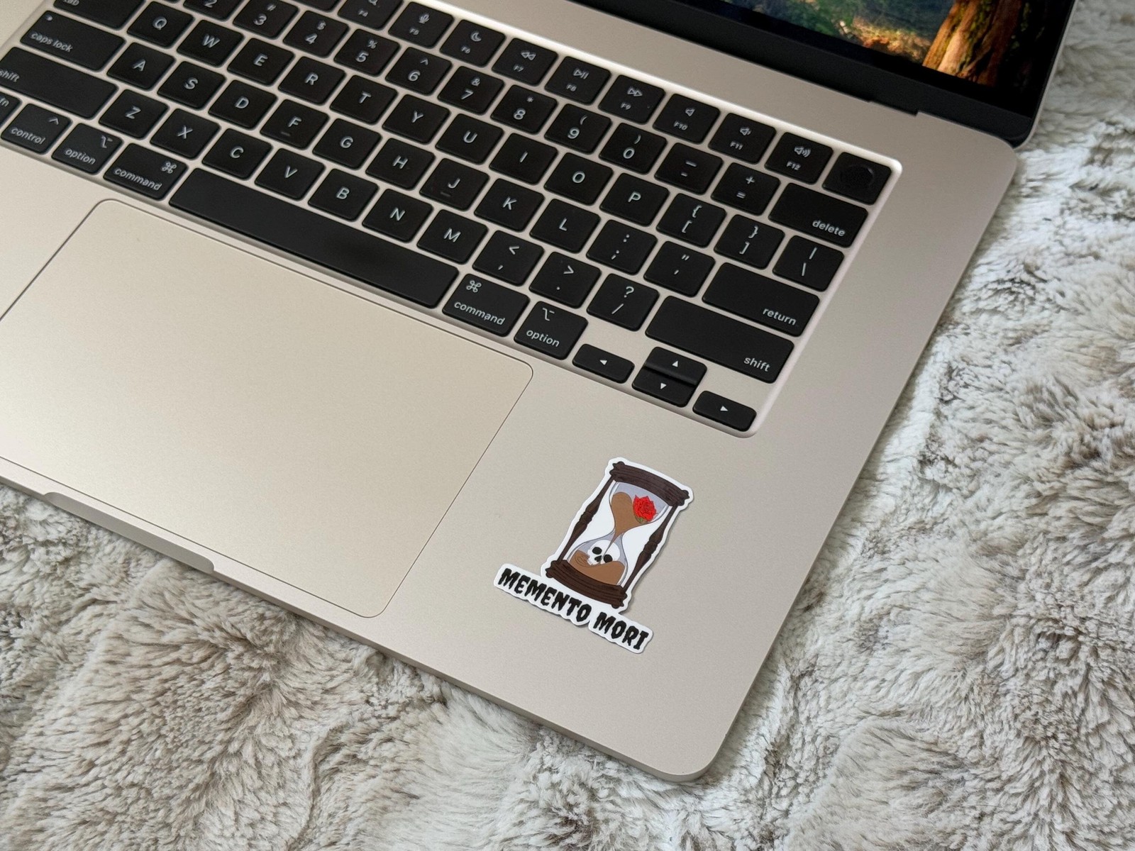 Memento Mori Vinyl Sticker – Gothic Hourglass Sticker