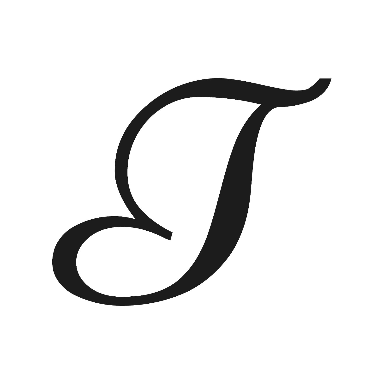 Script Letter T Initial Font Vinyl Sticker Decal Monogram Elegant