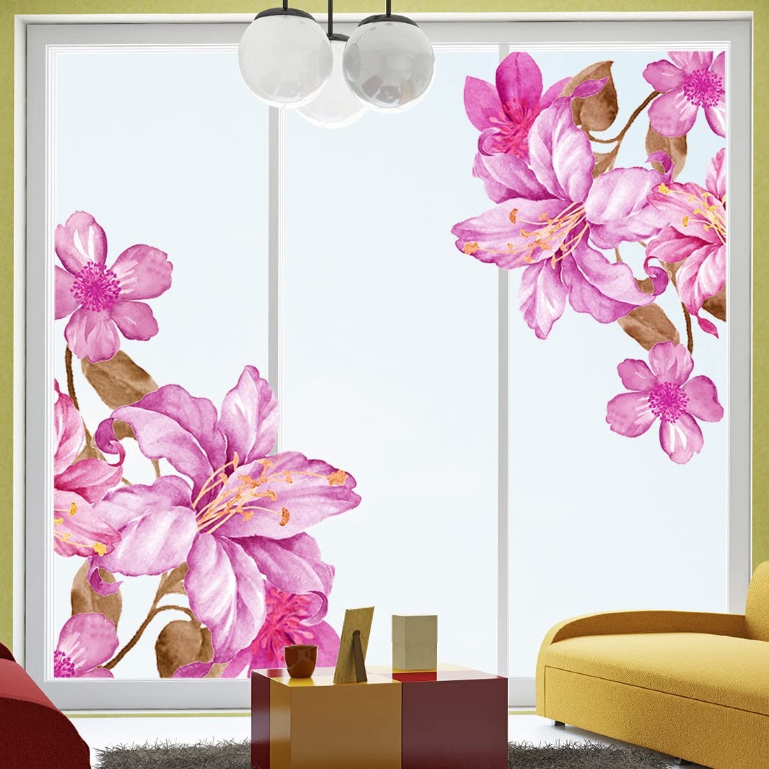 Giant Pink Flowers Wall Decals Lily Floral Wall Stickers DIY Removable Large …