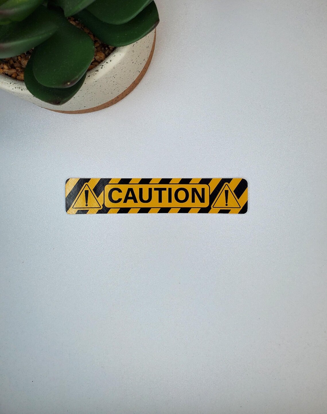Caution Vinyl Sticker | Die Cut, Glossy, Vinyl | Warning Stickers | Style C