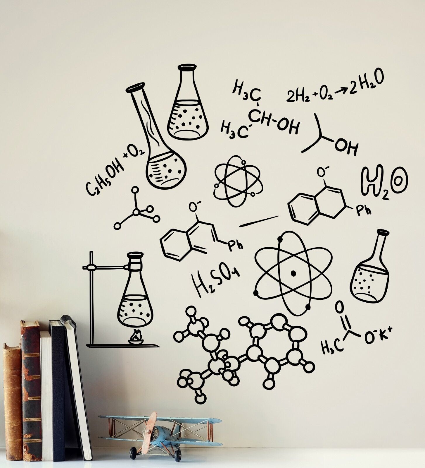 Vinyl Wall Decal School Education Chemistry Scientist Science Stickers (4380ig)