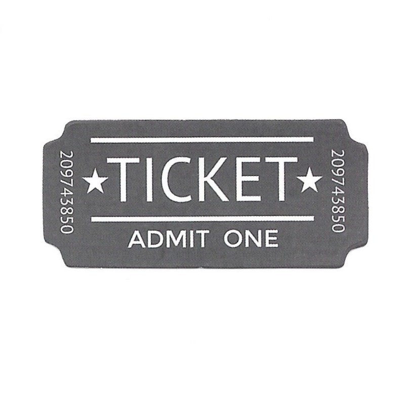 Vintage Ticket Admit One Classic Retro Vinyl Sticker Black Decal Die Cut