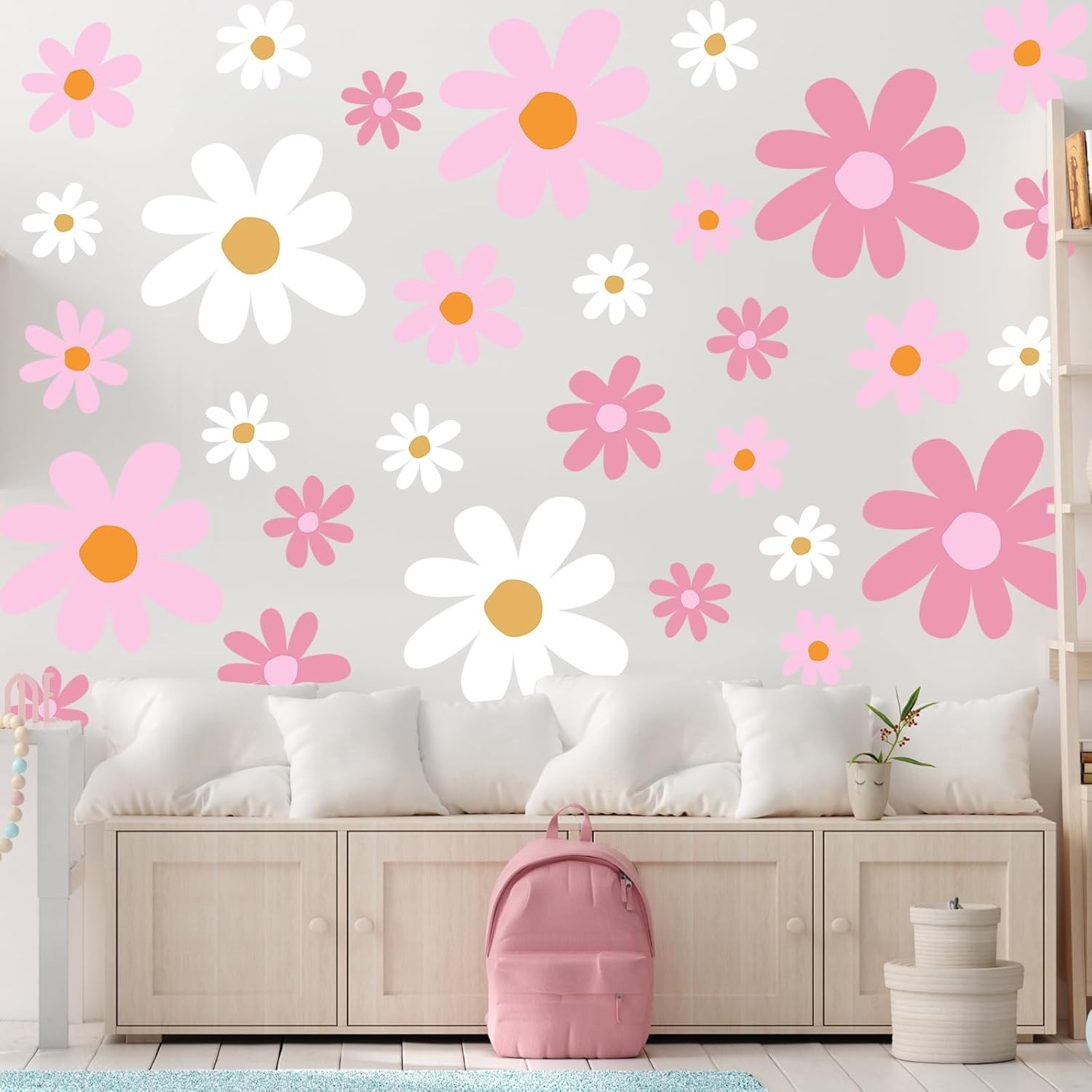 12 Sheet Daisy Wall Sticker Decal Removable Cute Daisy Bedroom Room Decor Flo…