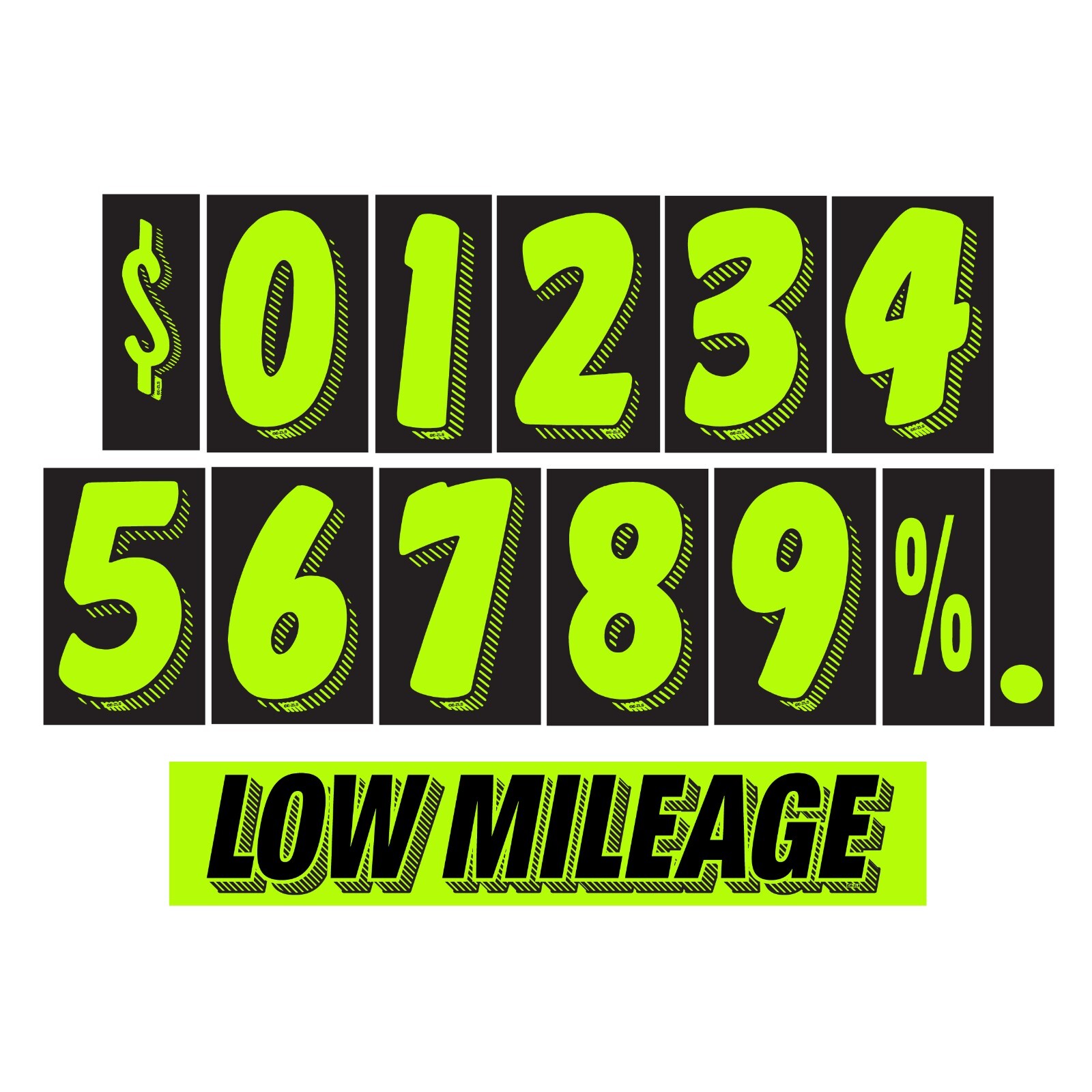 Windshield Price Sticker Pack 180 pcs – Vibrant, Tear-Resistant Numbers, Signs