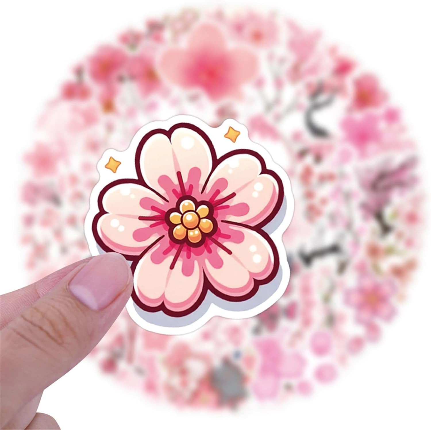 Sakura Stickers,50Pcs,Sakura Laptop Decals Gift Toddlers Teens Girls Cute Cool K