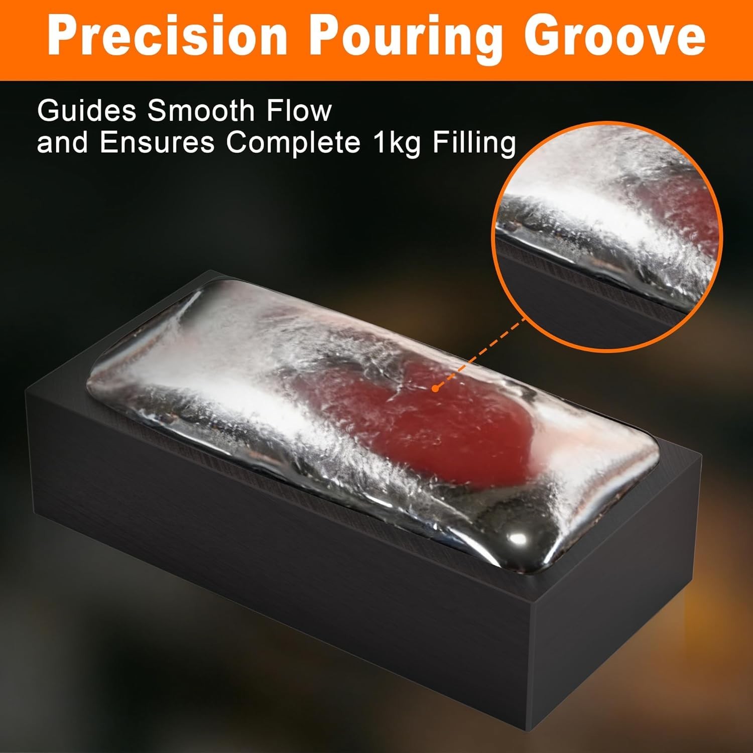 2-Pack 2.2lb Graphite Ingot Molds for Gold Silver Copper Aluminum Brass