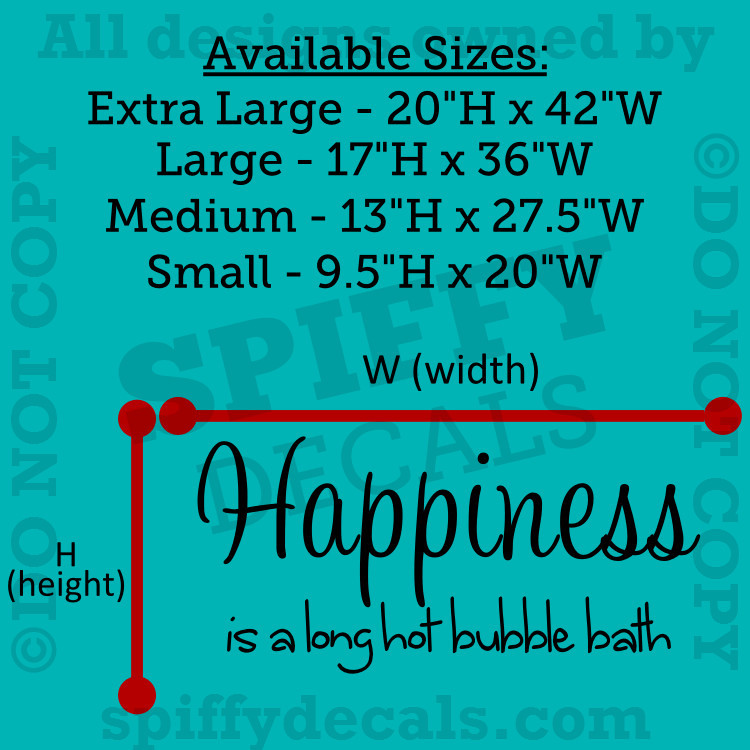 Happiness Is A Long Hot Bubble Bath Quote Vinyl Wall Decor Decal Sticker Art