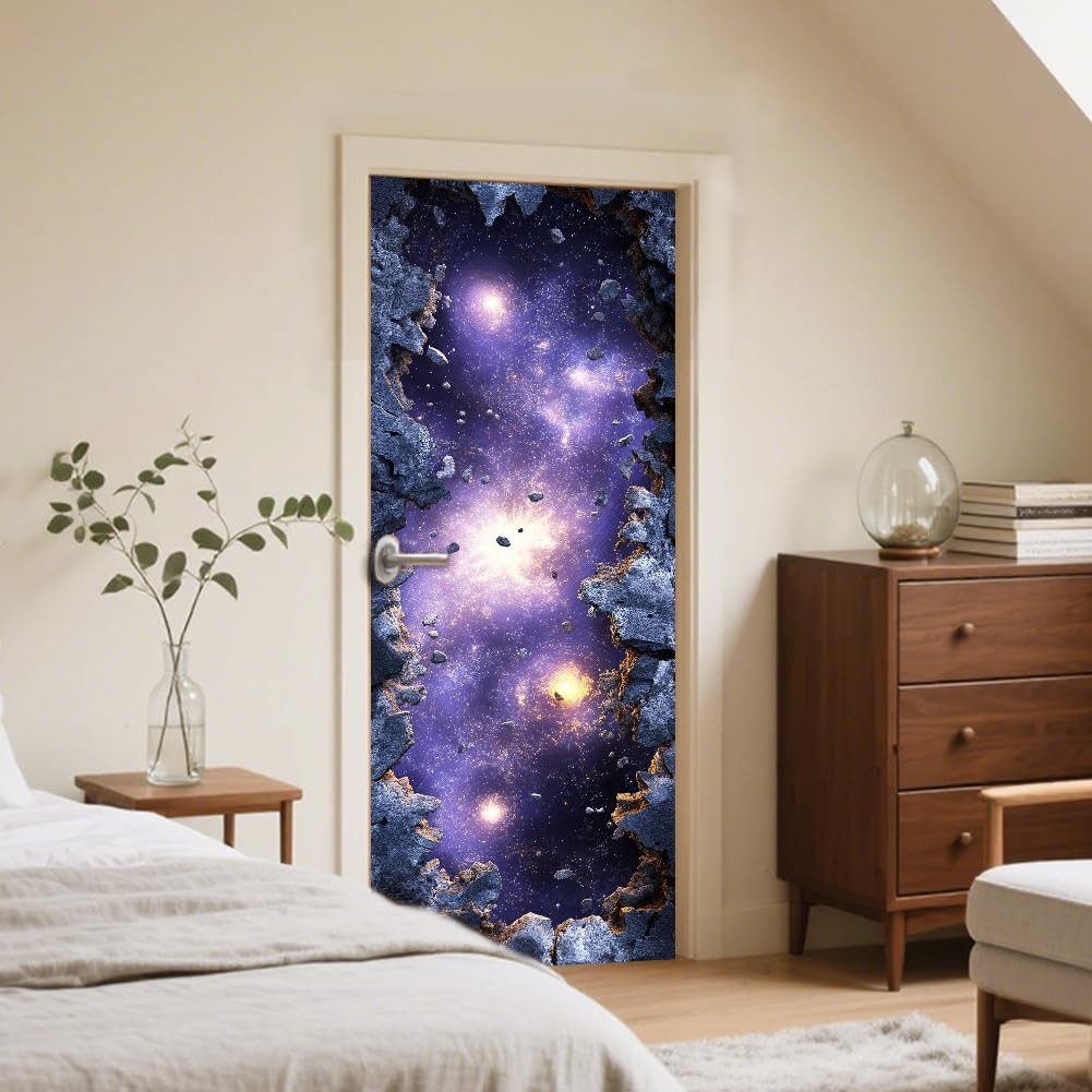 Door Sticker Peel Stick Removable Adhesive Door Mural Decal Vinyl PVC Waterpr…