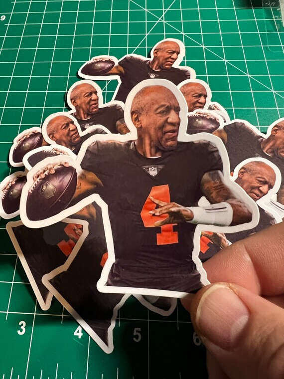 Deshaun Watson Bill Cosby Parody Sticker – Laminated Vinyl Sticker – 3"x3"