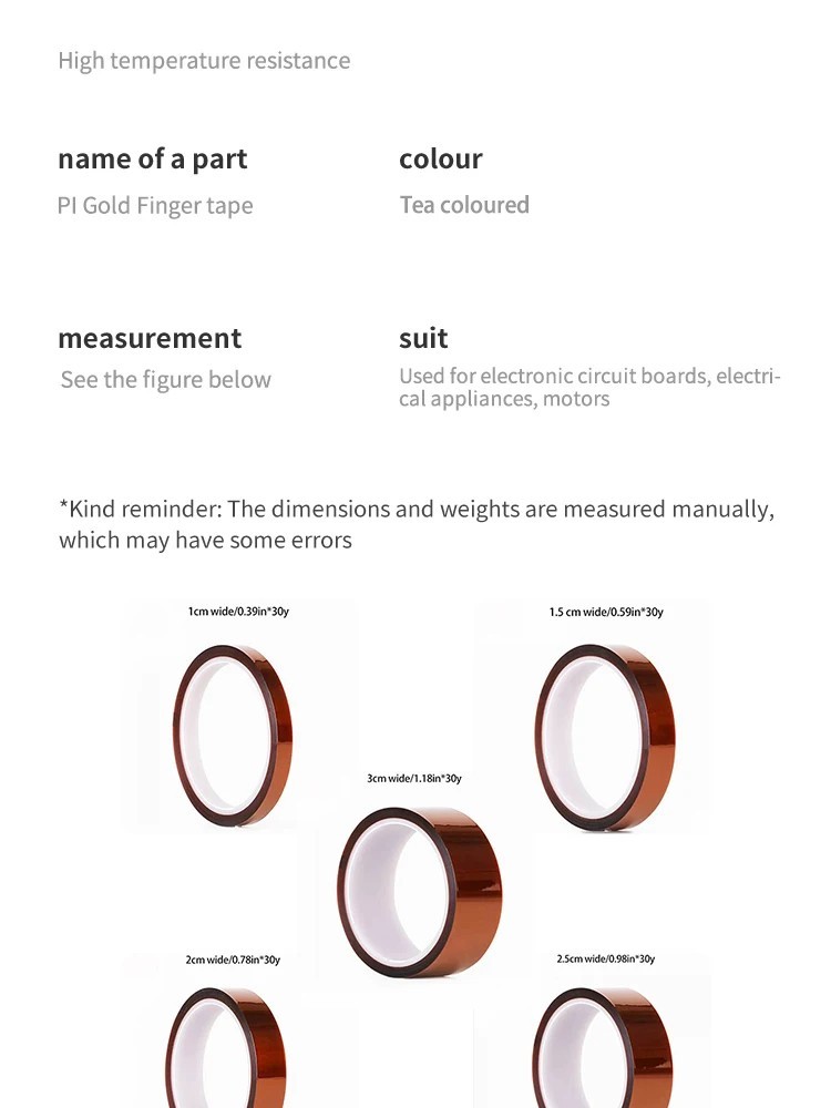 30M Gold Finger Polyimide Tape High Temperature Resistant Insulation Tape