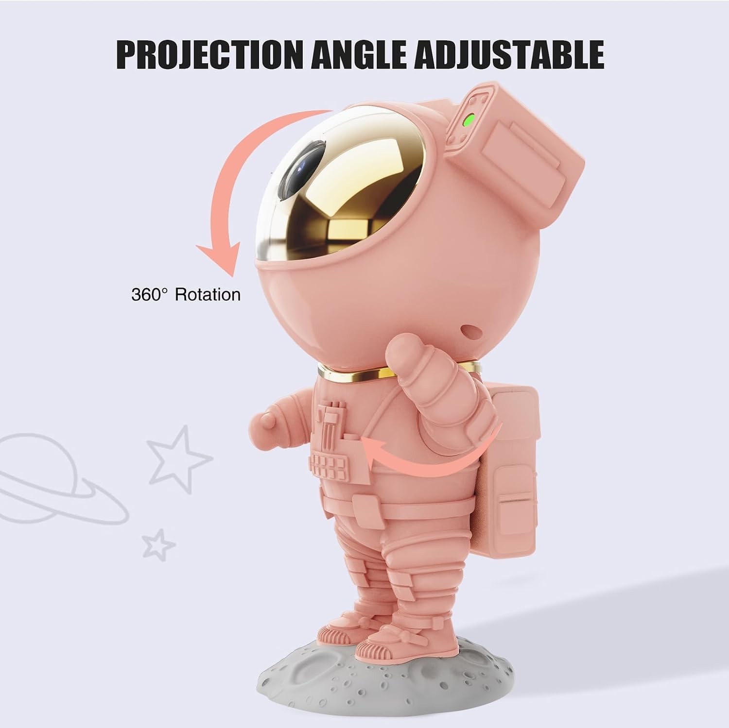 Versatile Pink Astronaut Galaxy Projector – Cute Night Light for Aesthetic Rooms