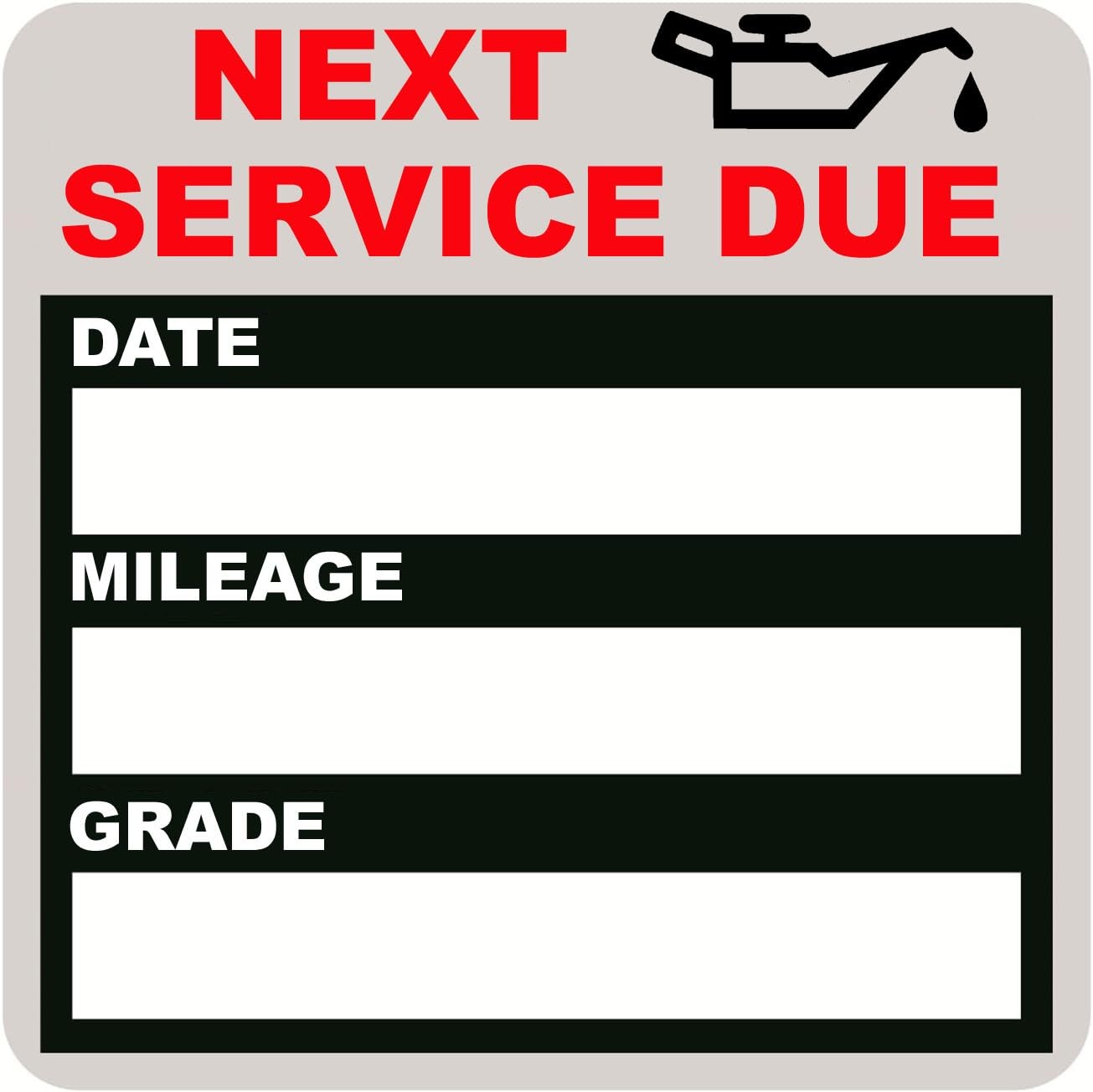 JINCH Oil Change Stickers Static Cling, 120pcs 2×2 Inches Clear
