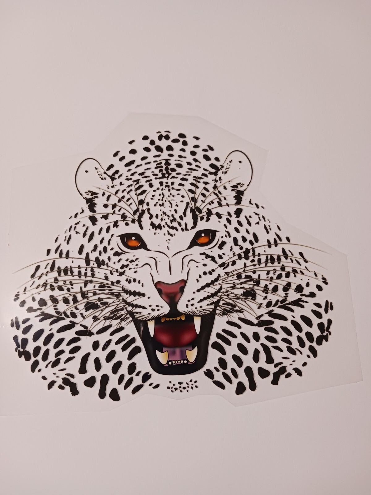 Cheetah White Large Sublimations Stickers easy to Iron On T-shirt (3 Pack)