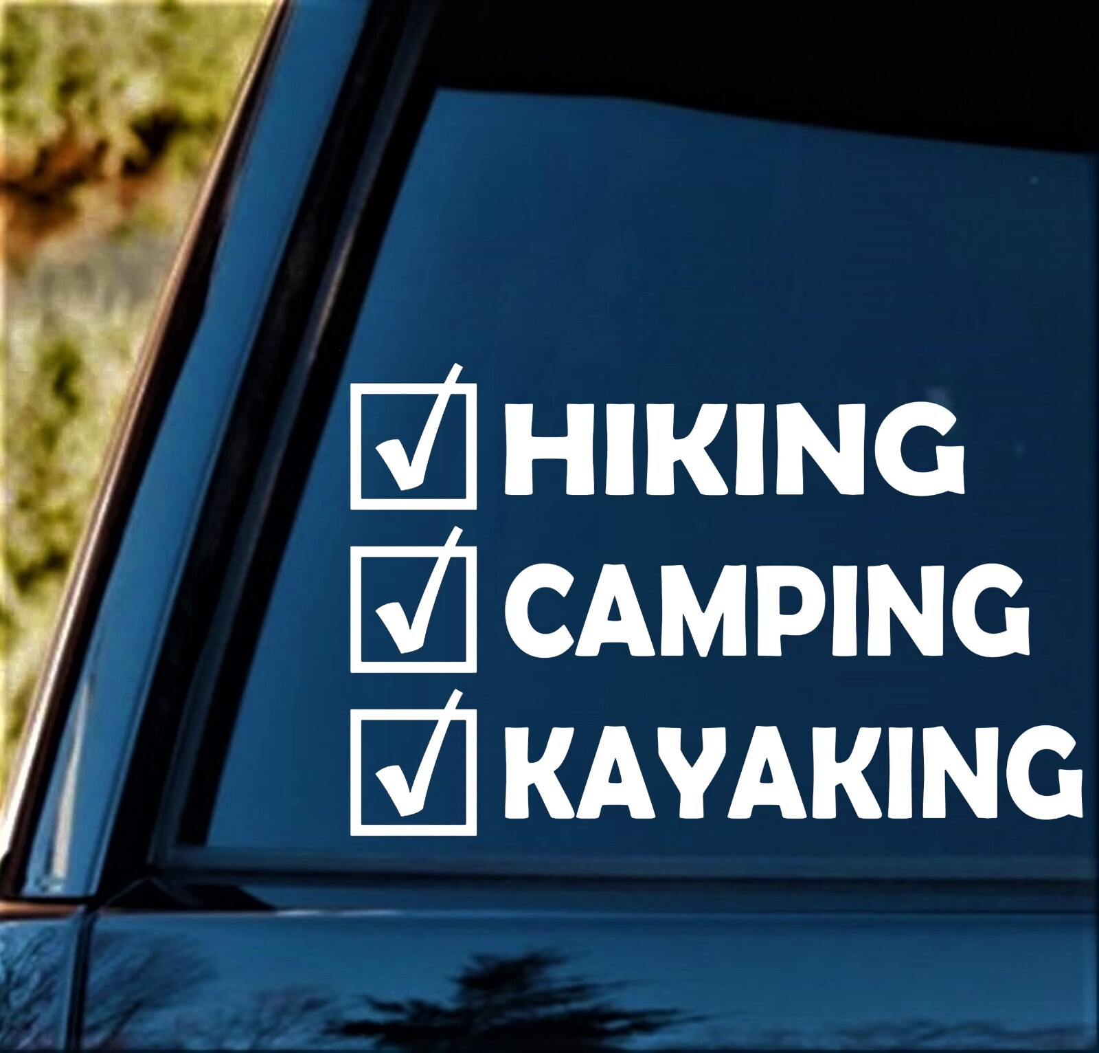 Hiking Camping Kayaking Outdoors Adventure Decal Sticker for Car Window BG 975