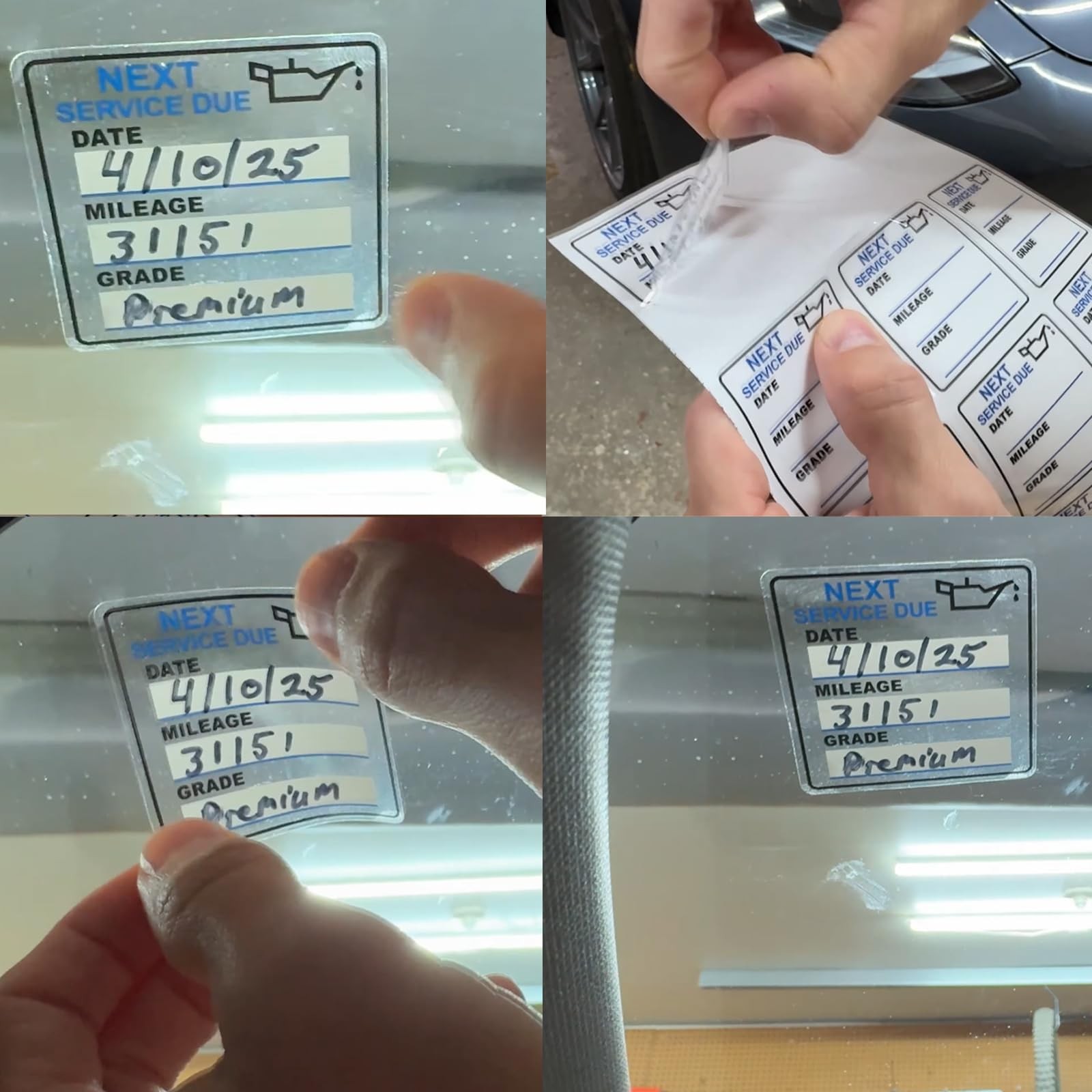 Oil Change Stickers，300pcs 2×2 inch Oil Change Stickers for windscreen Easy …