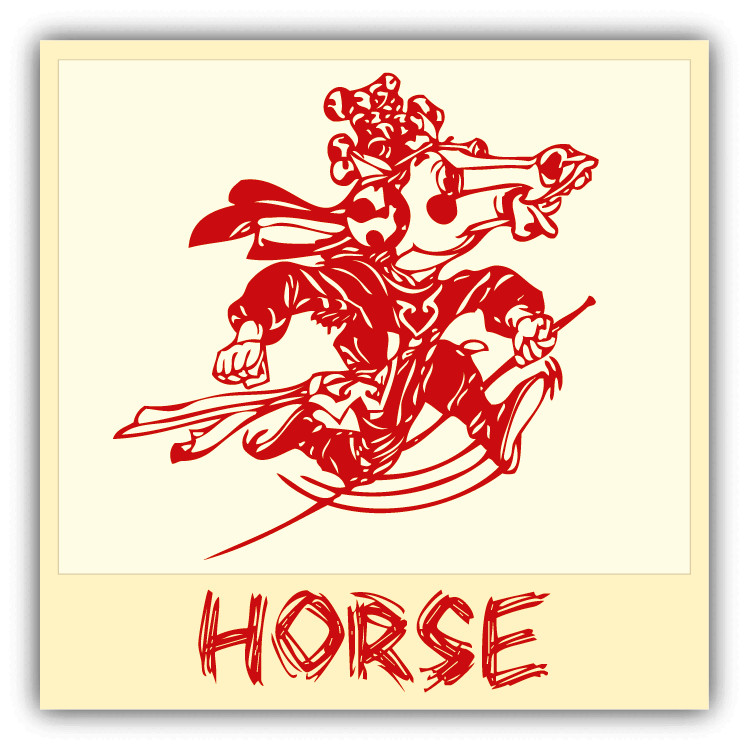Horse Chinese Zodiac Sheng Xiao Humor Sign Car Bumper Sticker Decal