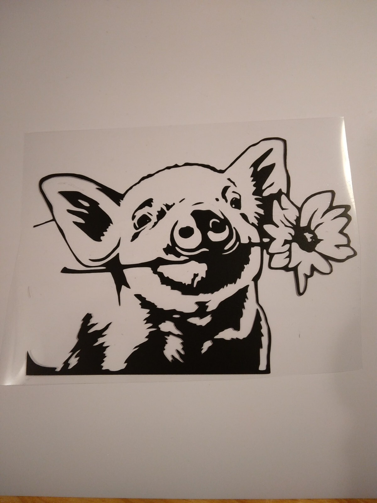 Pig With Flower Decal