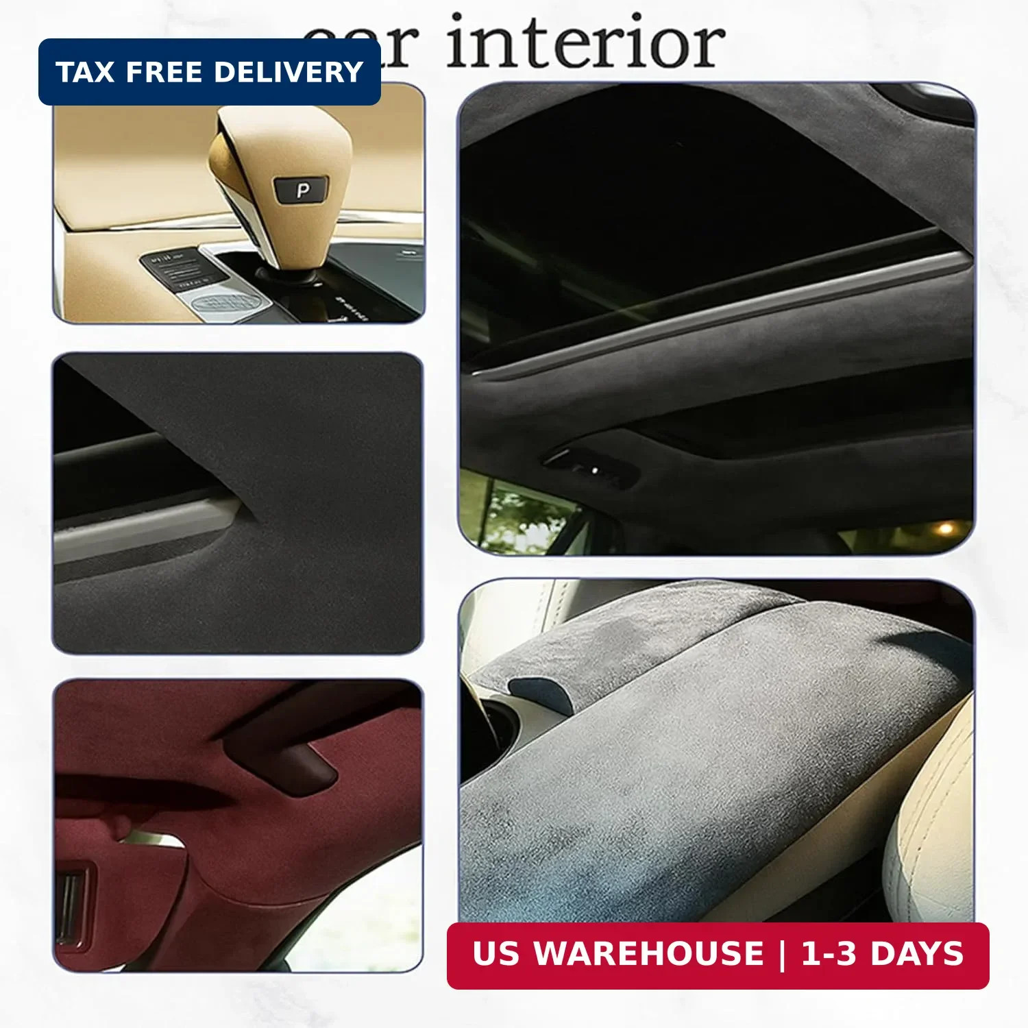 Self-Adhesive Suede Decorative Film for Car – Headliner/Dash/Door/Trunk | Stretc