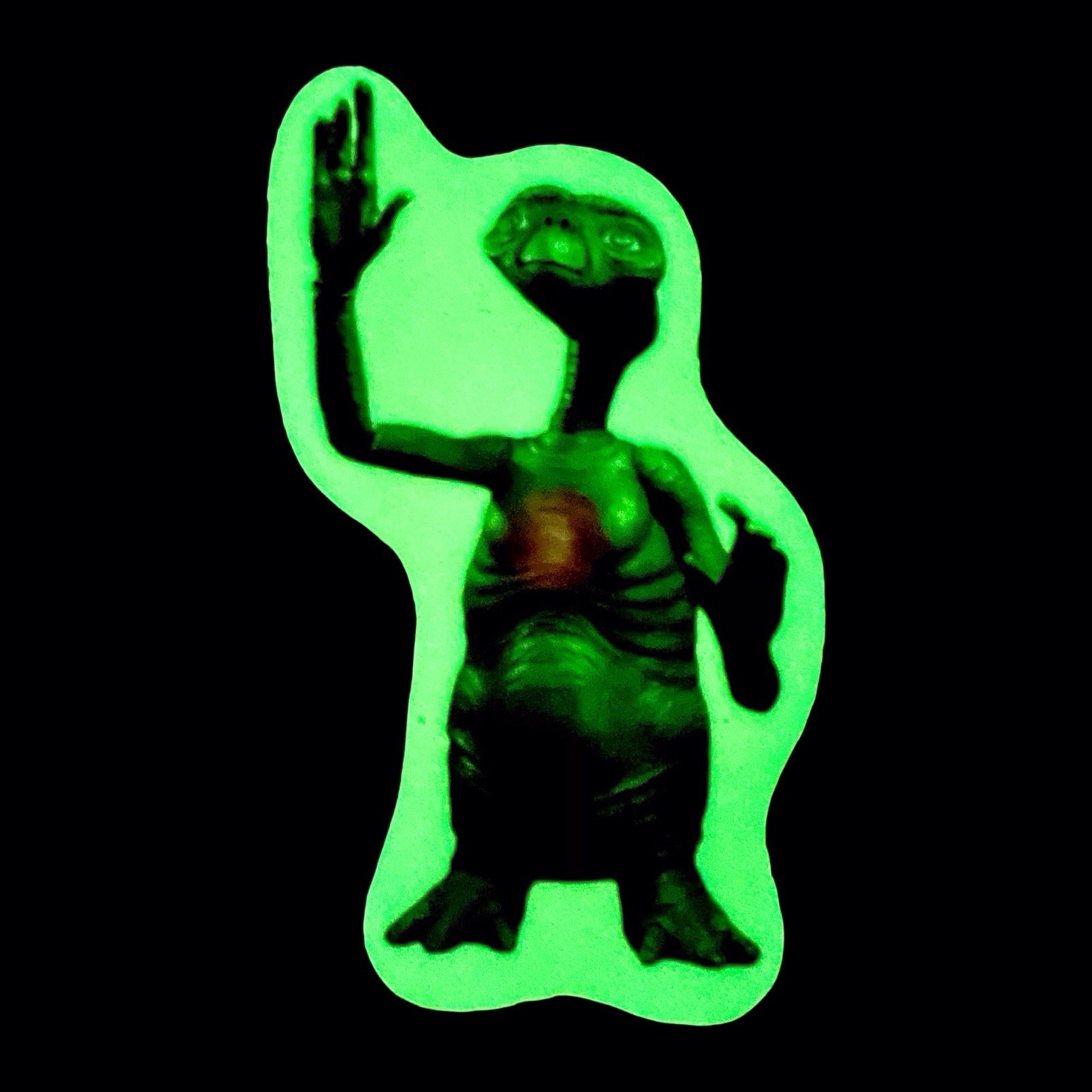 E.T. the Extra-Terrestrial Glow In The Dark Sticker Retro 1980s Vintage Decal