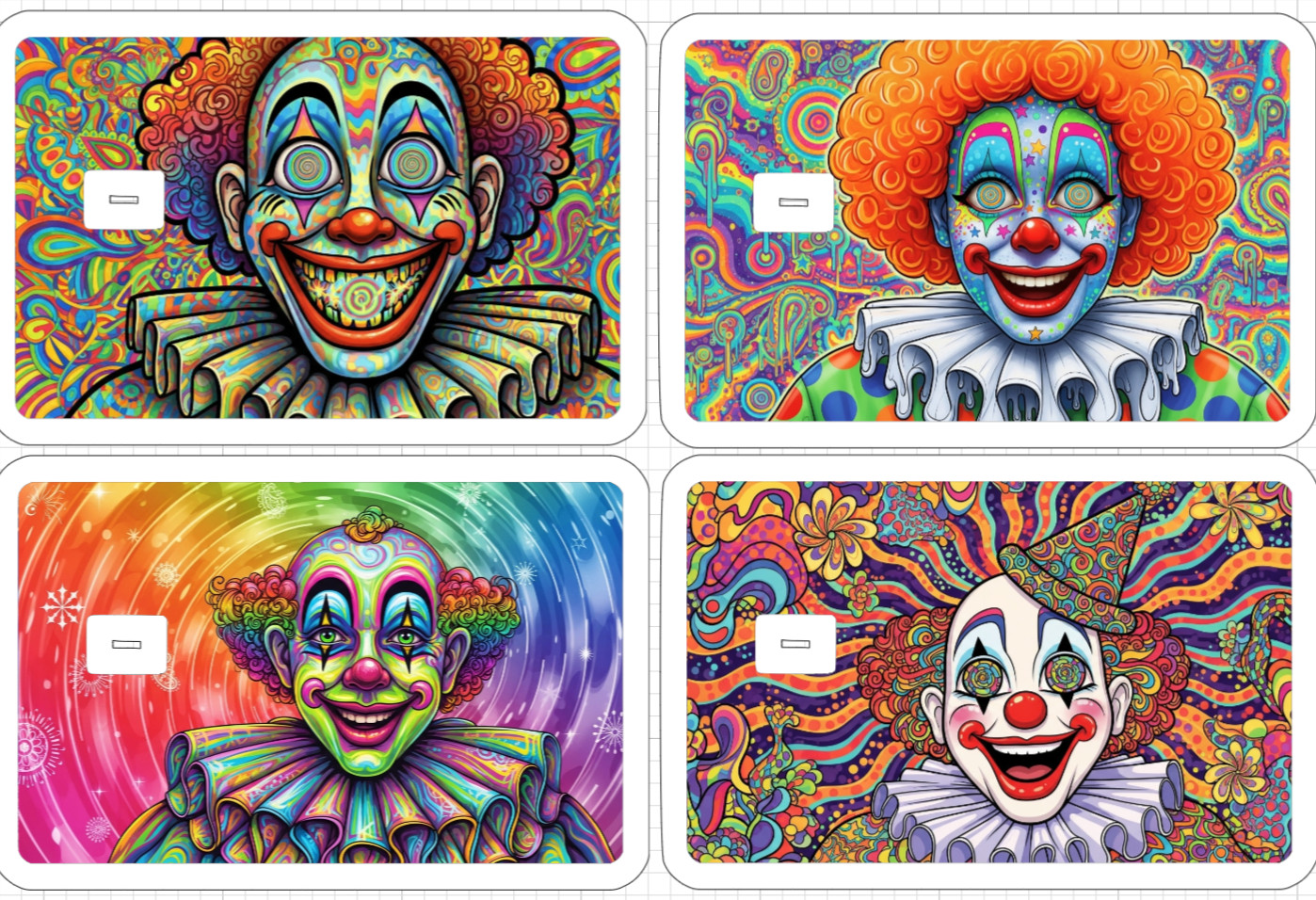 Acid Trip Happy Clown Credit Debit ATM Card Skin Sticker Trippy Gift Retro
