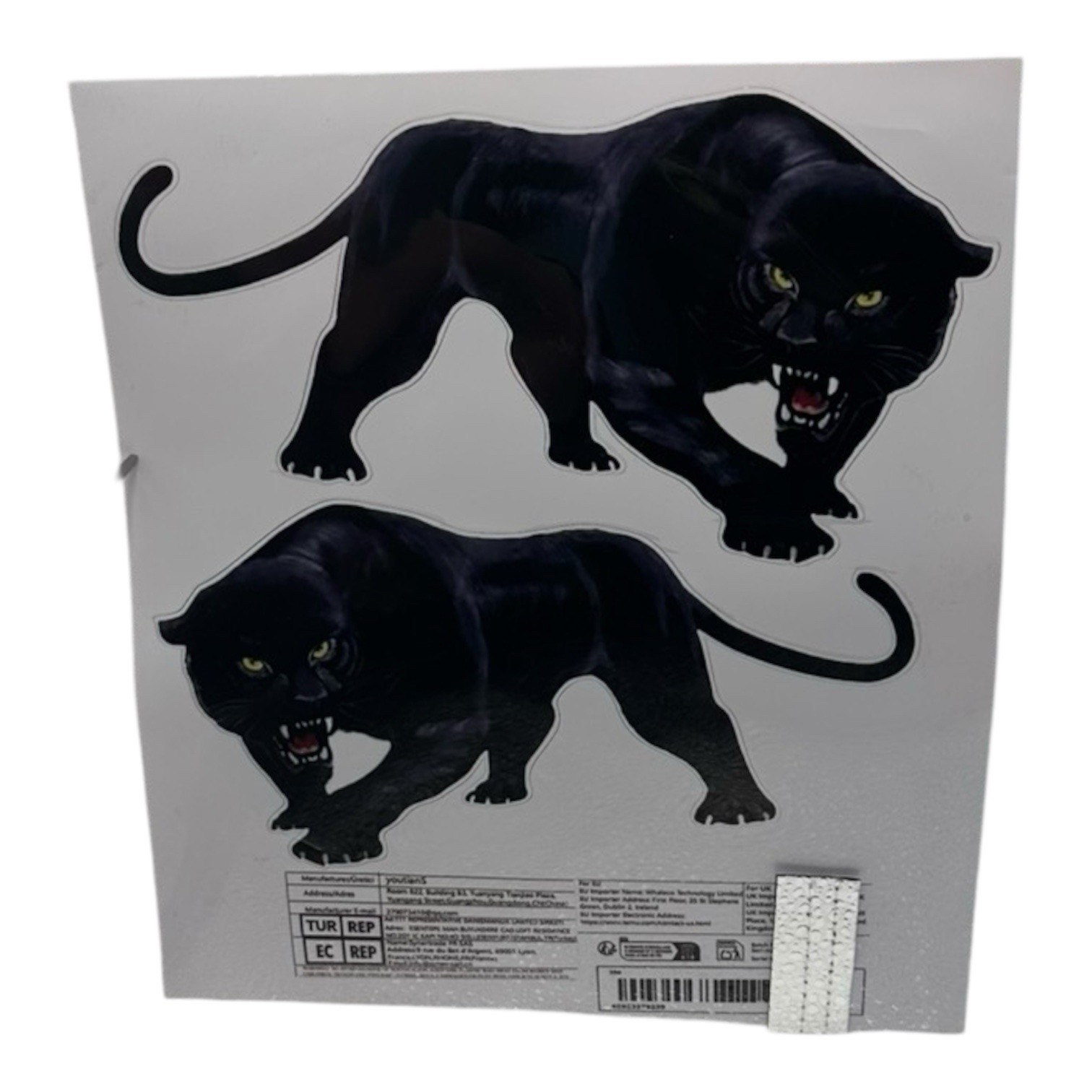 2 PACK BLACK PANTHER LEOPARD 7.5” INCH VINYL DECAL STICKER SET LOT 2PCS LARGE