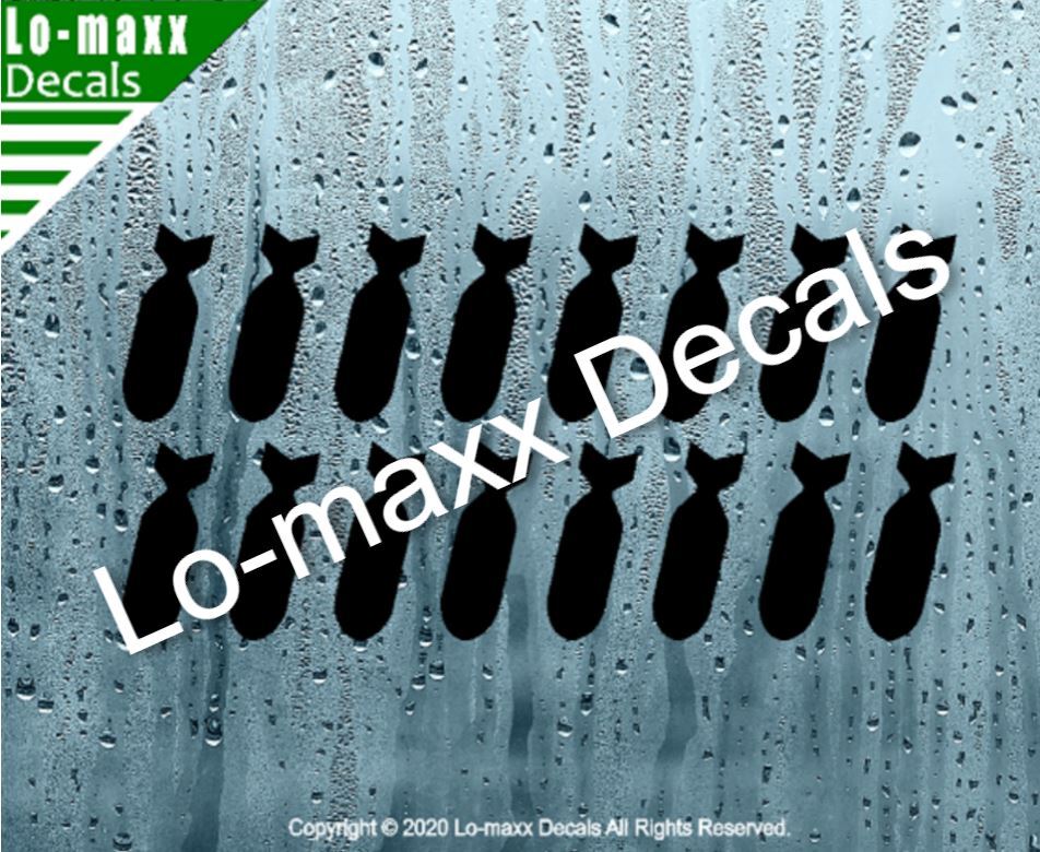 Bombs Fighter Bomber Military WW 2 Car Truck High Quality Die Cut Vinyl Decal
