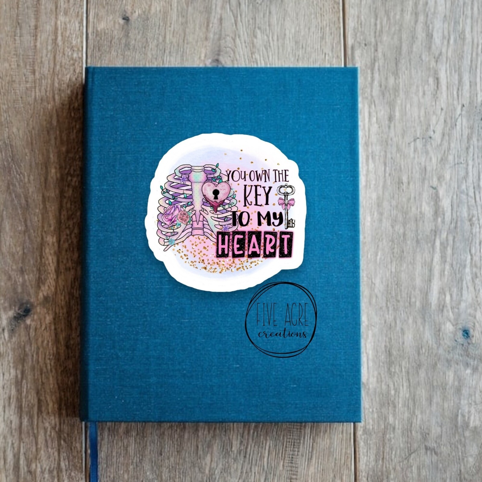You Own The Key To My Heart | Skeleton Floral Sticker Decal | Waterproof