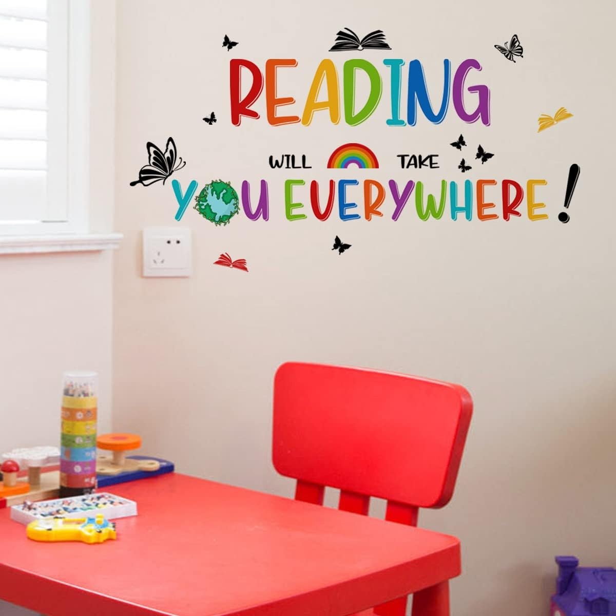 iMagitek Reading Corner Wall Stickers, Reading Will Take You Everywhere Inspi…