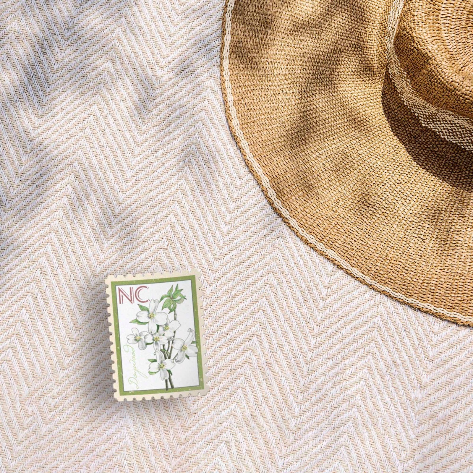 North Carolina State Flower Dogwood Sticker – NC Vintage Stamp Decal