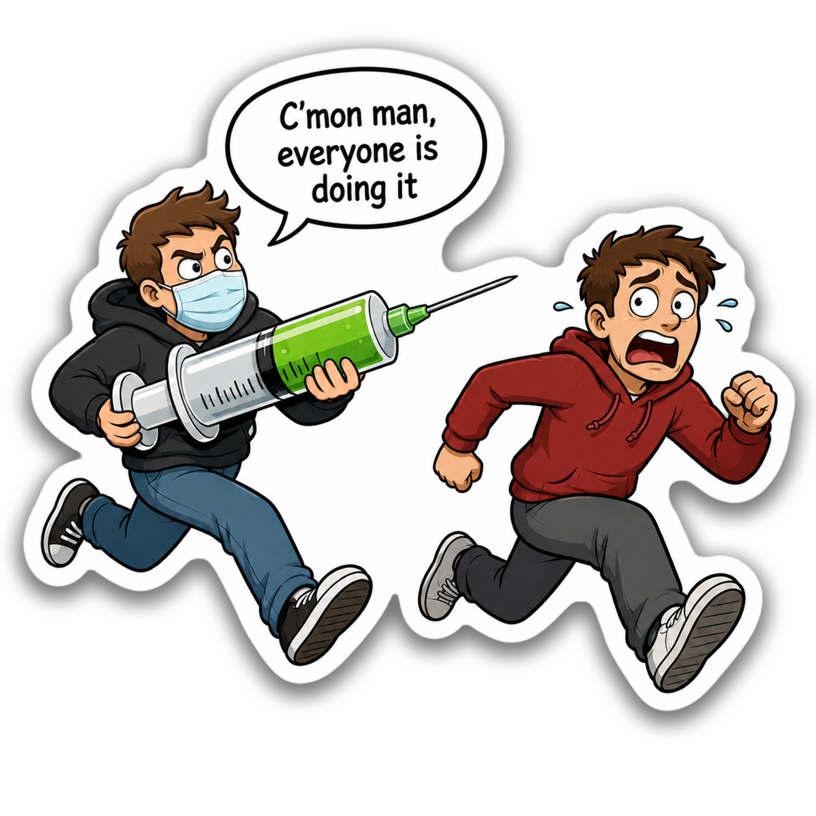 Vaccine Jabber Sticker 4 Inch Vinyl Decal Adult Humor Waterproof Tumbler Sticker
