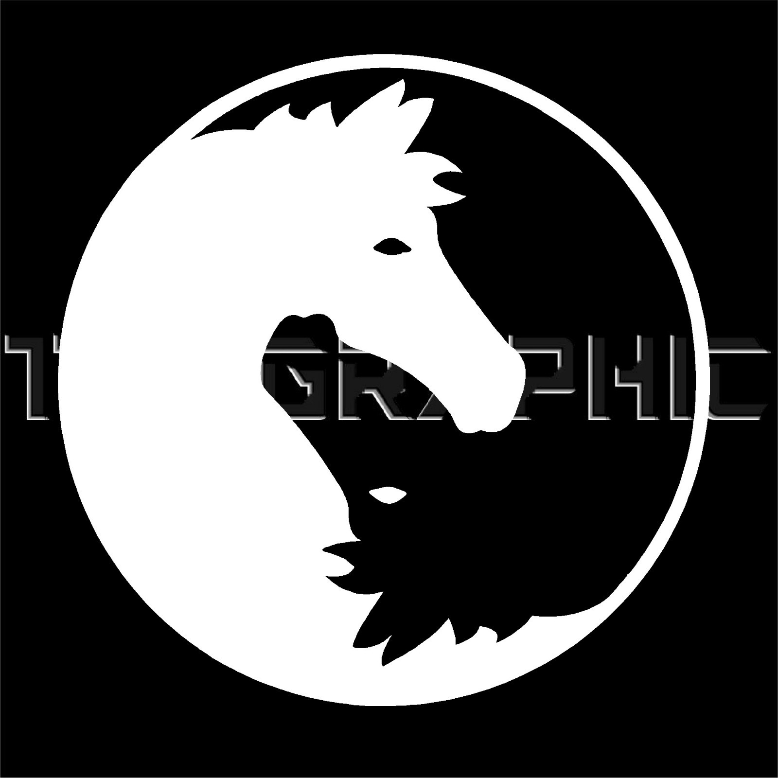 YIN YANG HORSES DARK BRIGHT LOVE DECAL VINYL STICKER ANIMAL LOVER