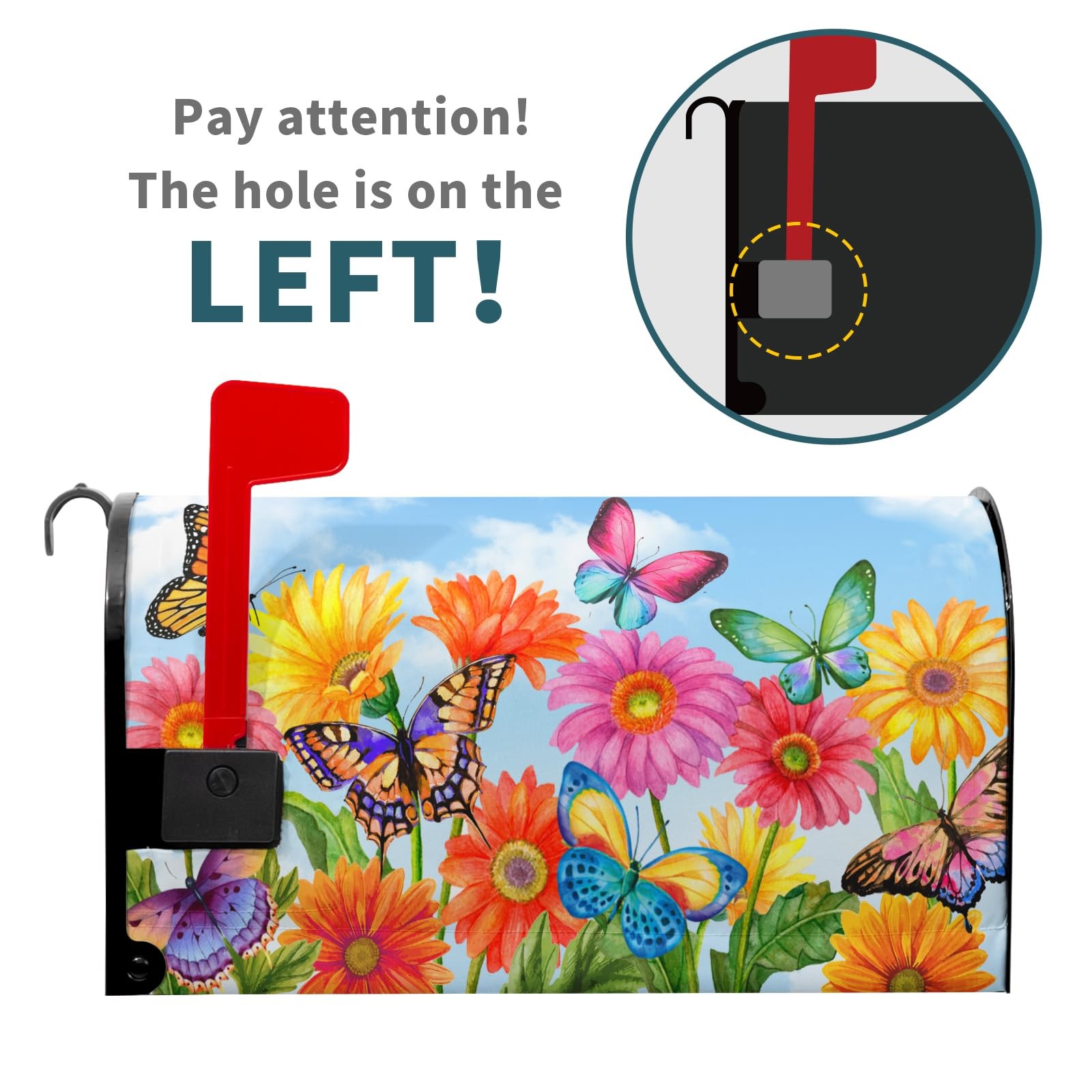 Granbey Spring Flower Mailbox Covers Magnetic Standard Size 21×18",