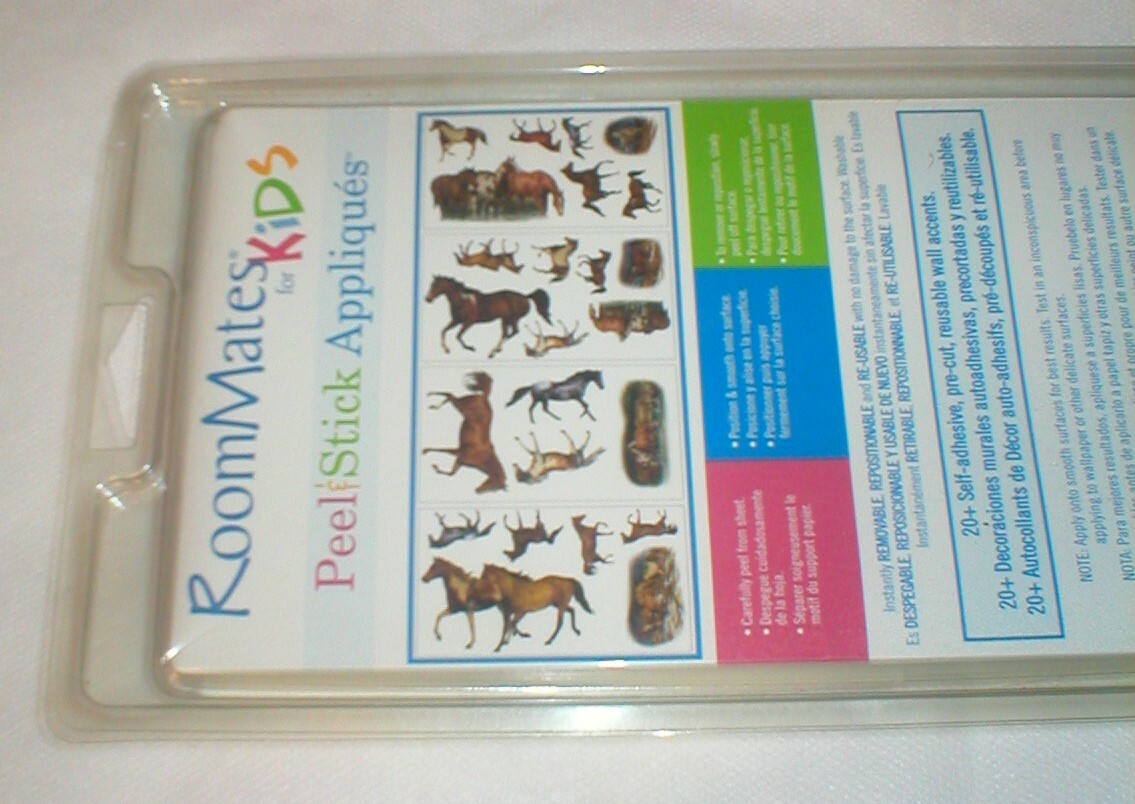 HORSES PEEL & STICK APPLIQUES 20+ ROOM MATES 1 PKG SOLD AS IS AS SHOWN