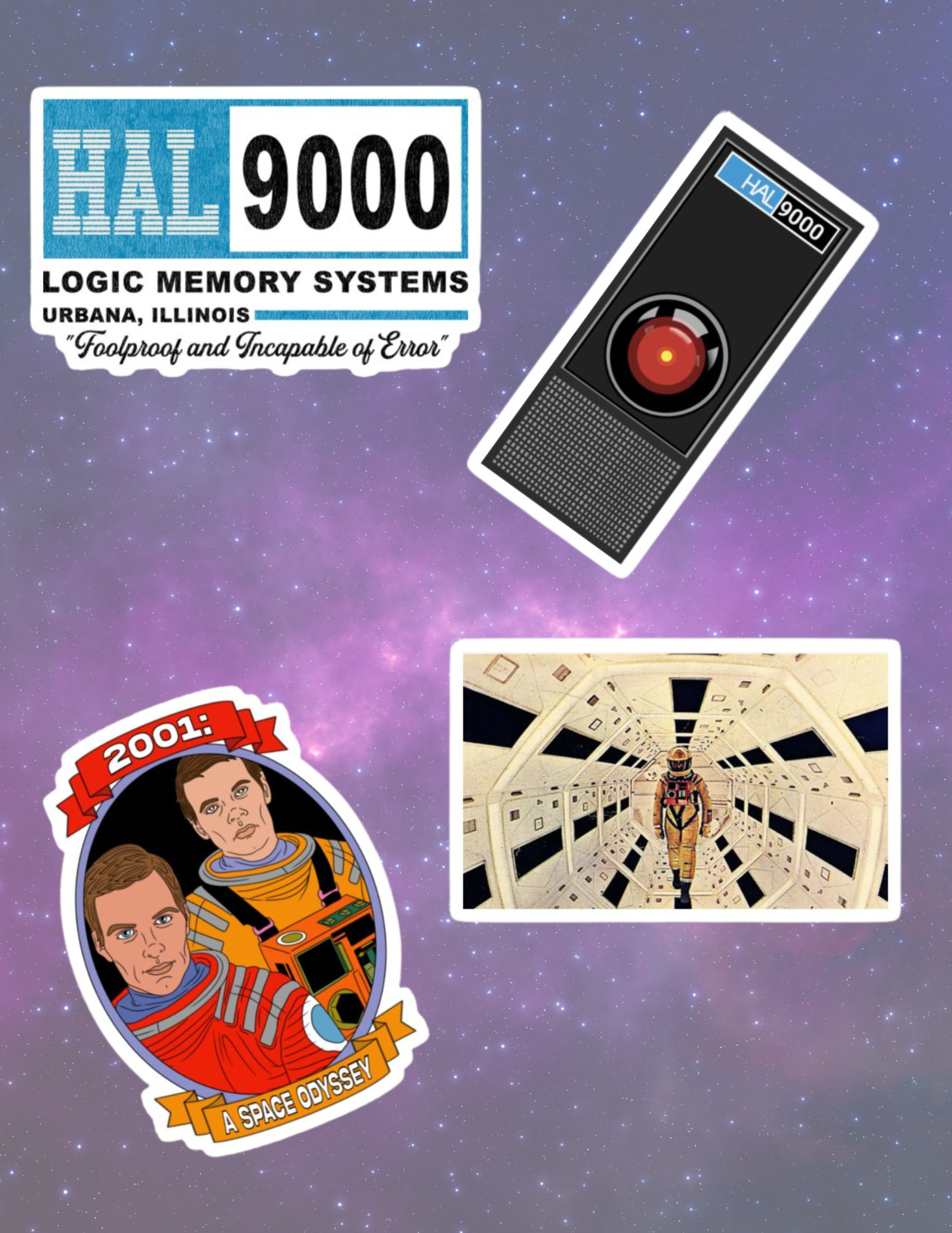 2001 Space Odyssey 60's 4pc Movie Sticker Pack