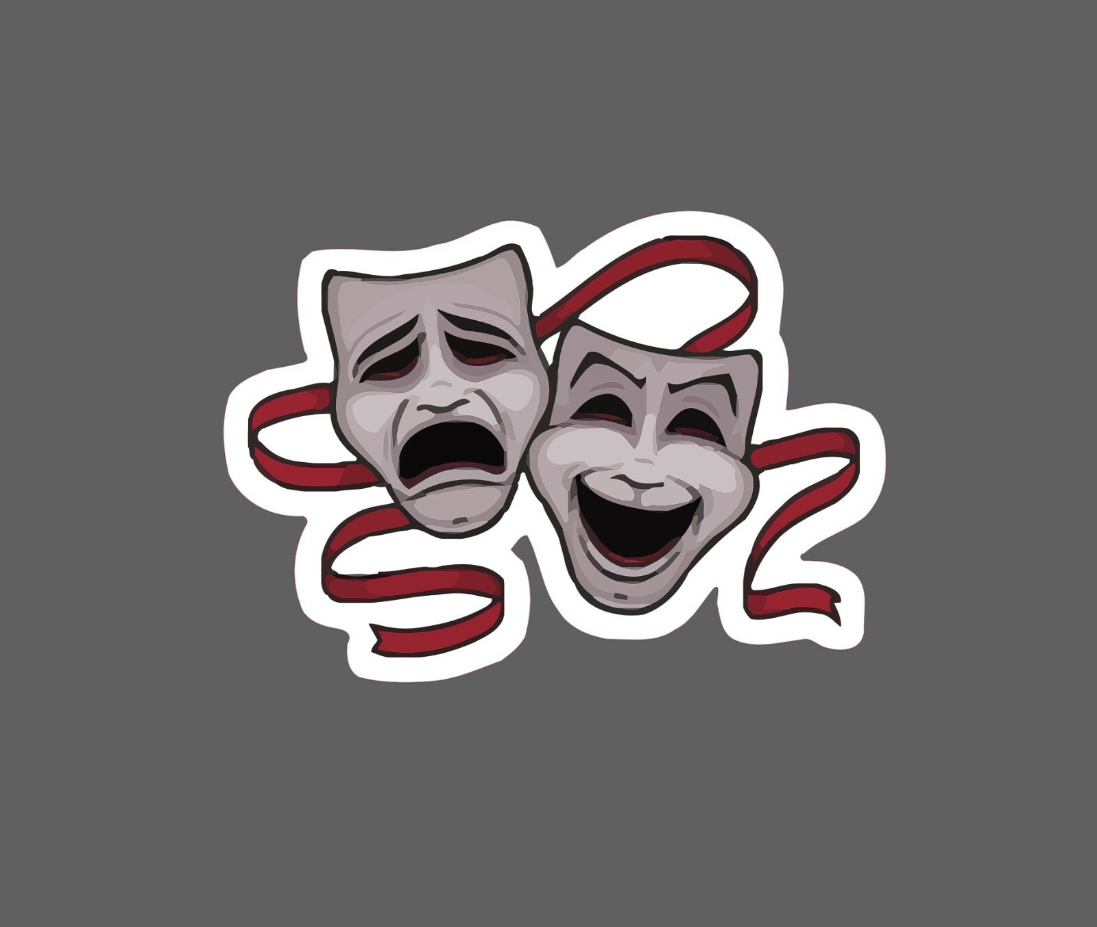 Theatre Sticker Comedy Tragedy Waterproof – Buy Any 4 For $1.75 Each Storewide!