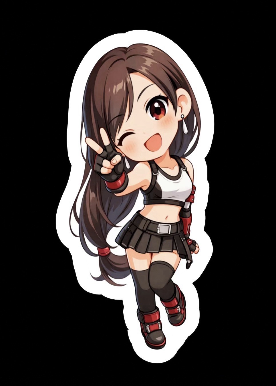 Tifa Hartlock, Final Fantasy 7, FF7, FFVII, Glossy Vinyl sticker, Decal