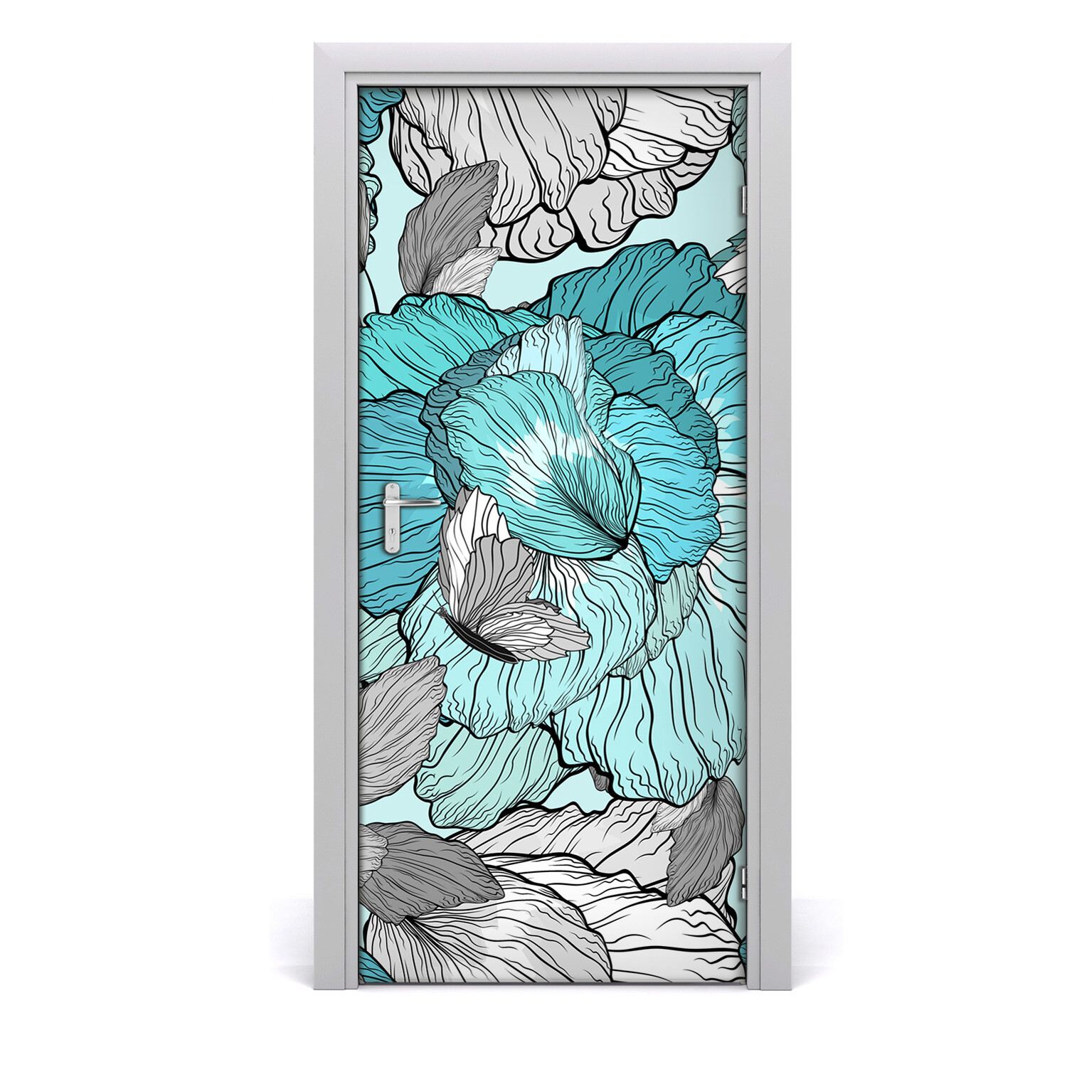 3D Home Art Door Wall Self Adhesive Removable Sticker Flowers Floral pattern