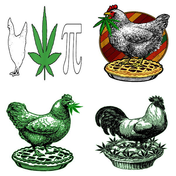 Weatherproof Chicken Pot Pie Weed Stickers Vinyl Decal Added Layer UV Safe Humor