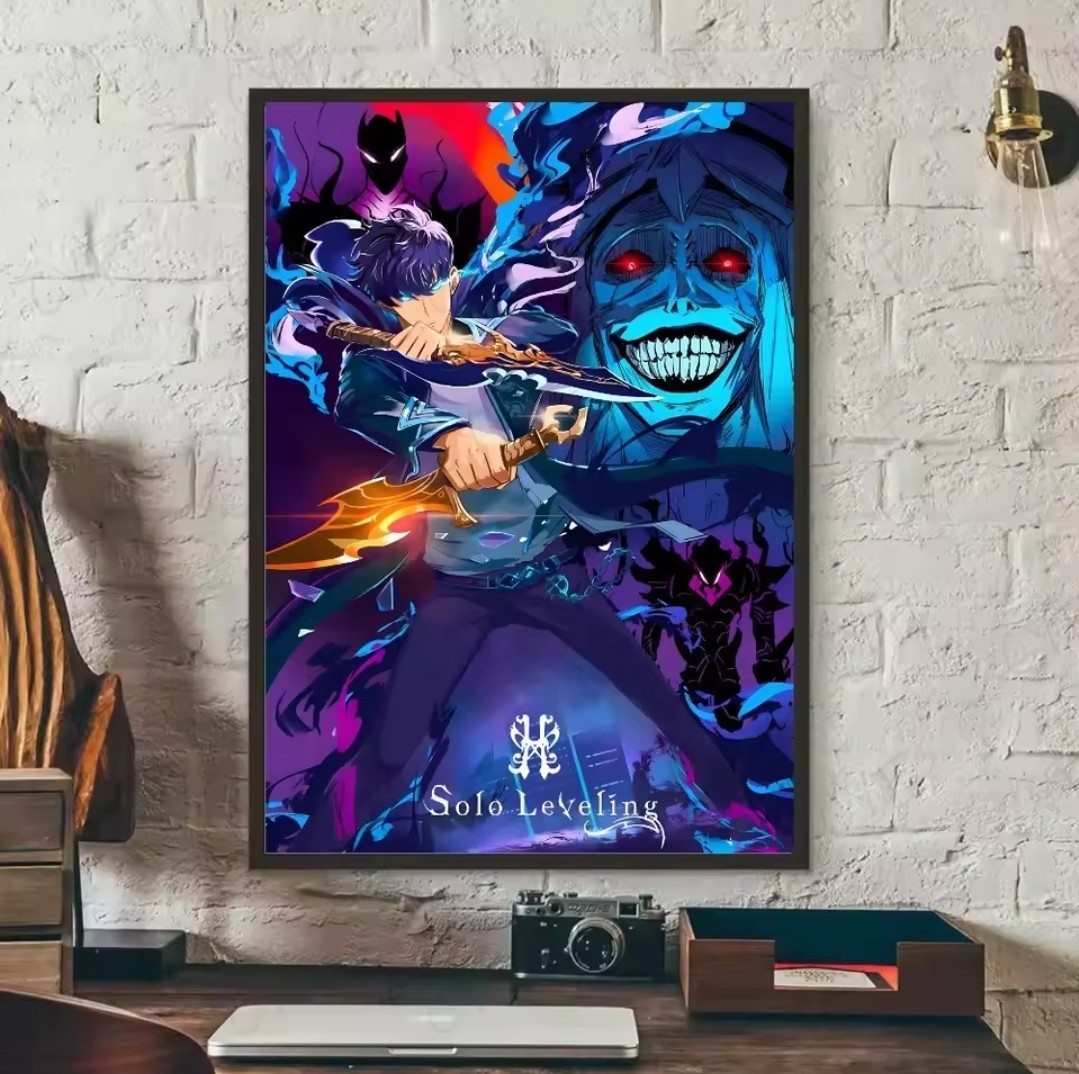 Solo Leveling Poster Wall Art Sun Jinwoo Canvas Cotton Unframed