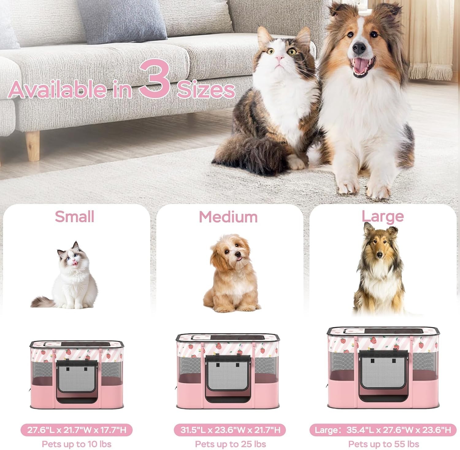 Portable Pet Cat Playpen,Cat Cages Indoor Collapsible Dog Crates Tent Kennel Pla