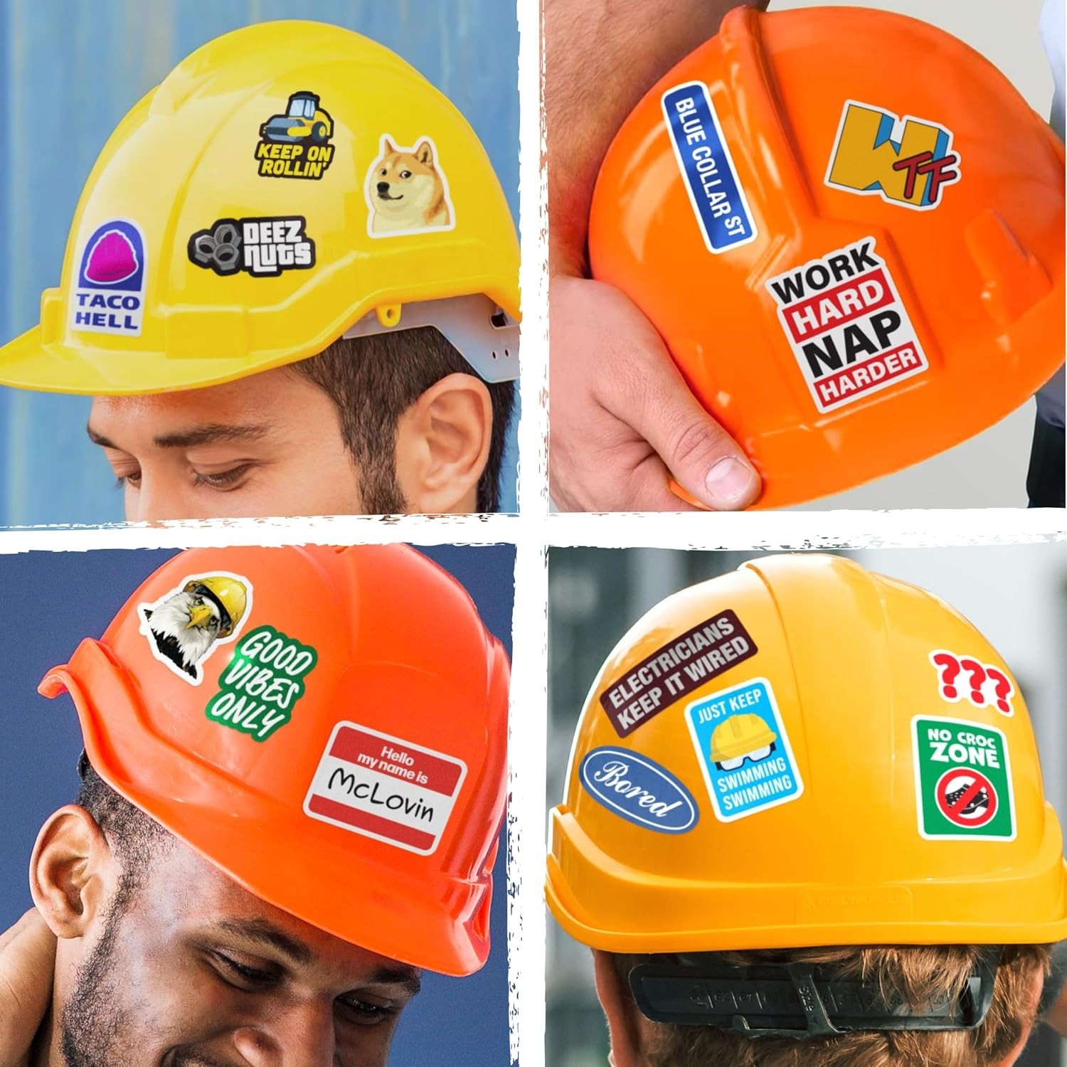 175PCS Funny Hard Hat Stickers Waterproof Vinyl Decals Helmet Toolbox
