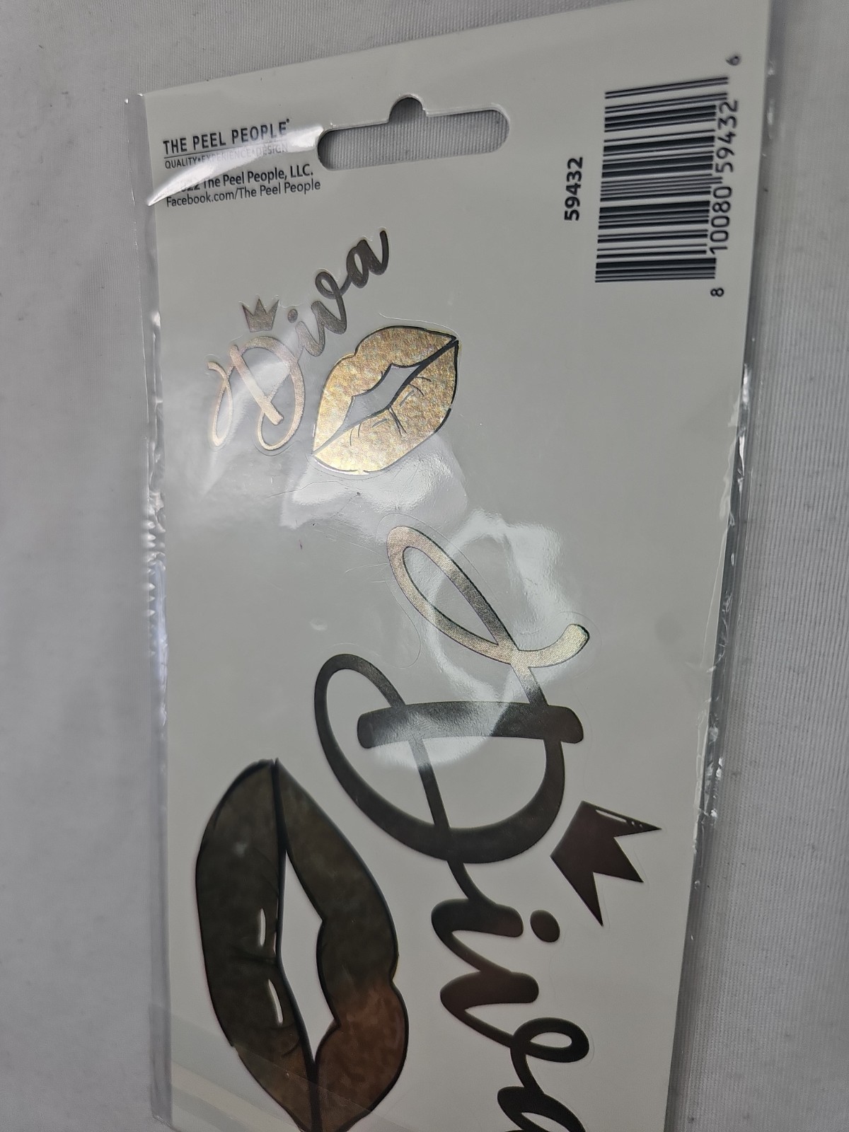 NEW! The Peel People Car Decal "DIVA" Gold Lips Crown GirlFun Sassy 2 Decals USA