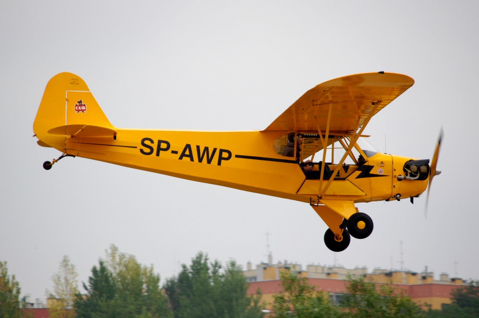 Piper J-3 Cub Peel & Stick Vinyl Decal 8" X 9", Vintage Aviation DEC-0114