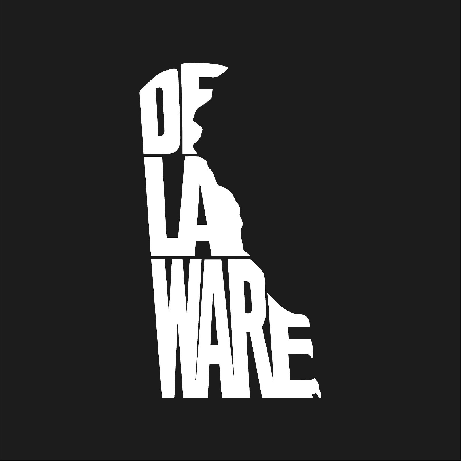 Delaware State Typography Name Outline Vinyl Decal sticker