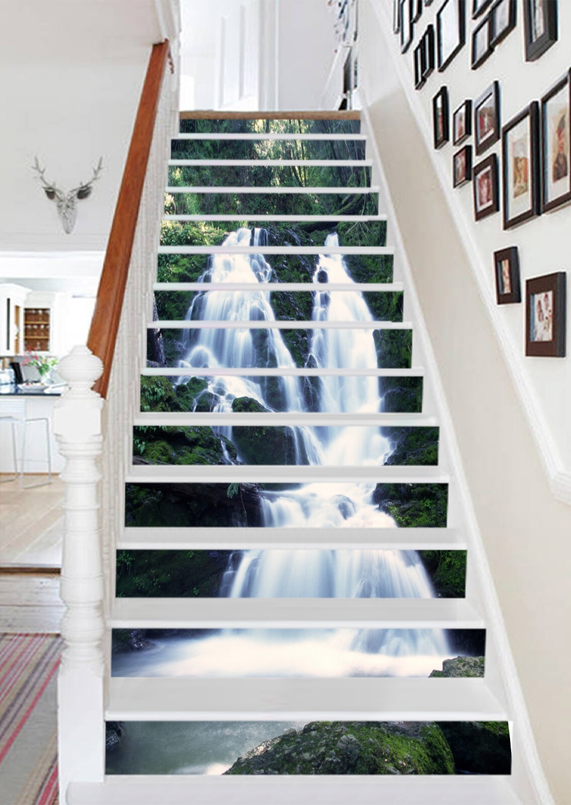 3D Natural Waterfall AZ1184 Stair Risers Decoration Mural Vinyl Wallpaper Kay