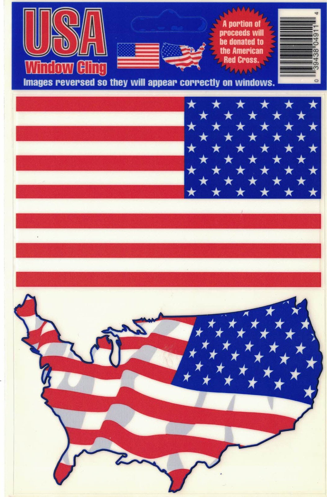 36 Total New USA Flags Static Cling Vinyl Window Decals – 12 Sets American Flag
