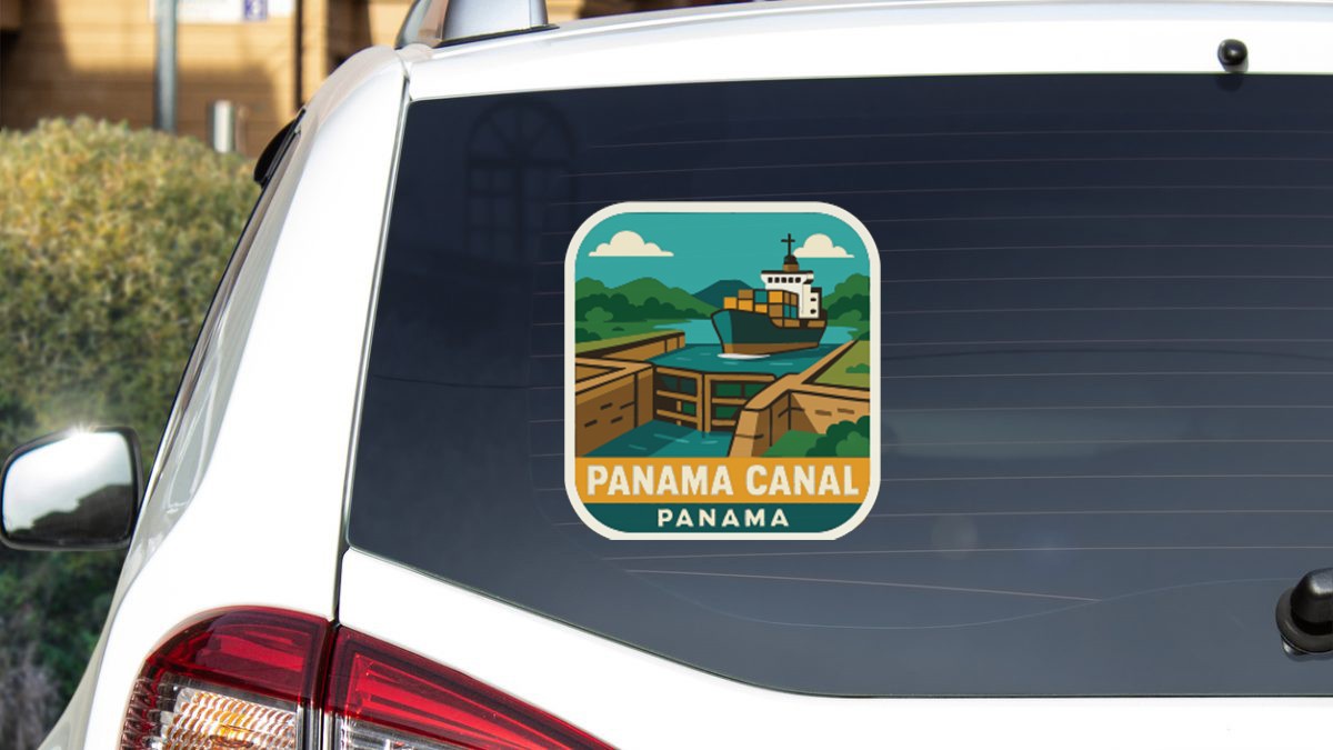 Panama Canal Panama Sticker Decal Vinyl Die-Cut Symbolic Landmark Design