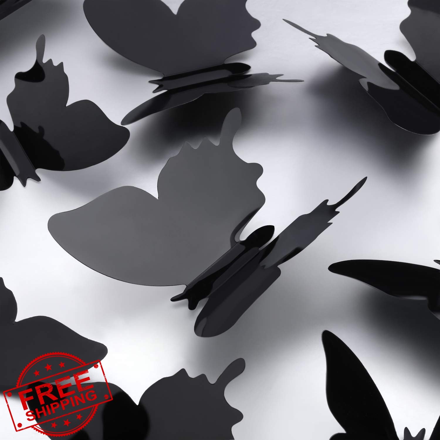 Outus 3D Butterfly Wall Stickers Black