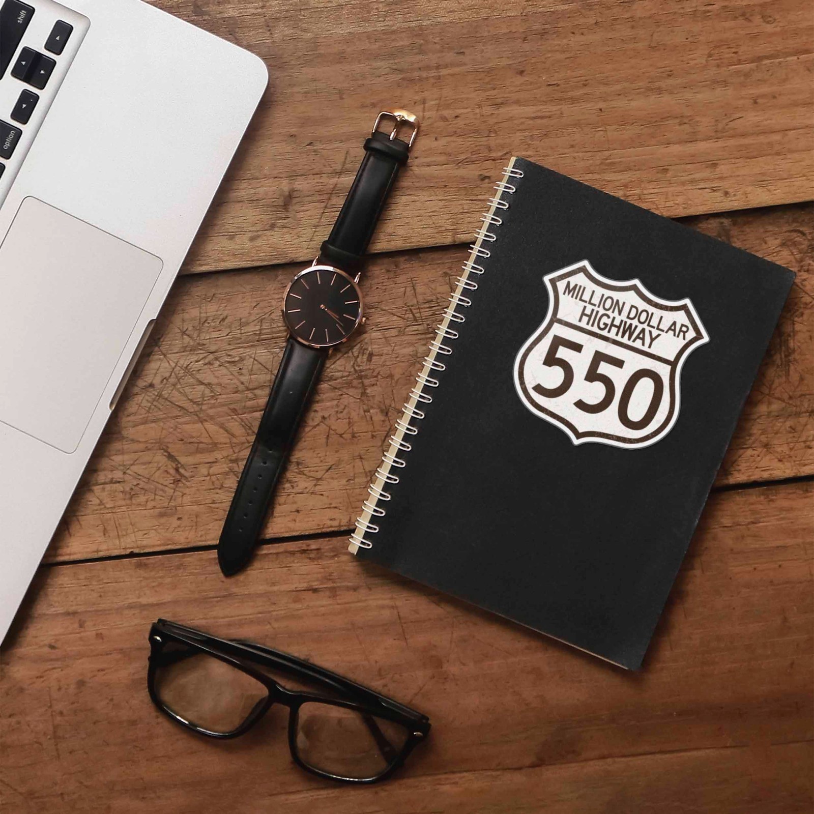 Colorado Million Dollar Highway 550 Sign Sticker – Rocky Mtn Decal for Laptop