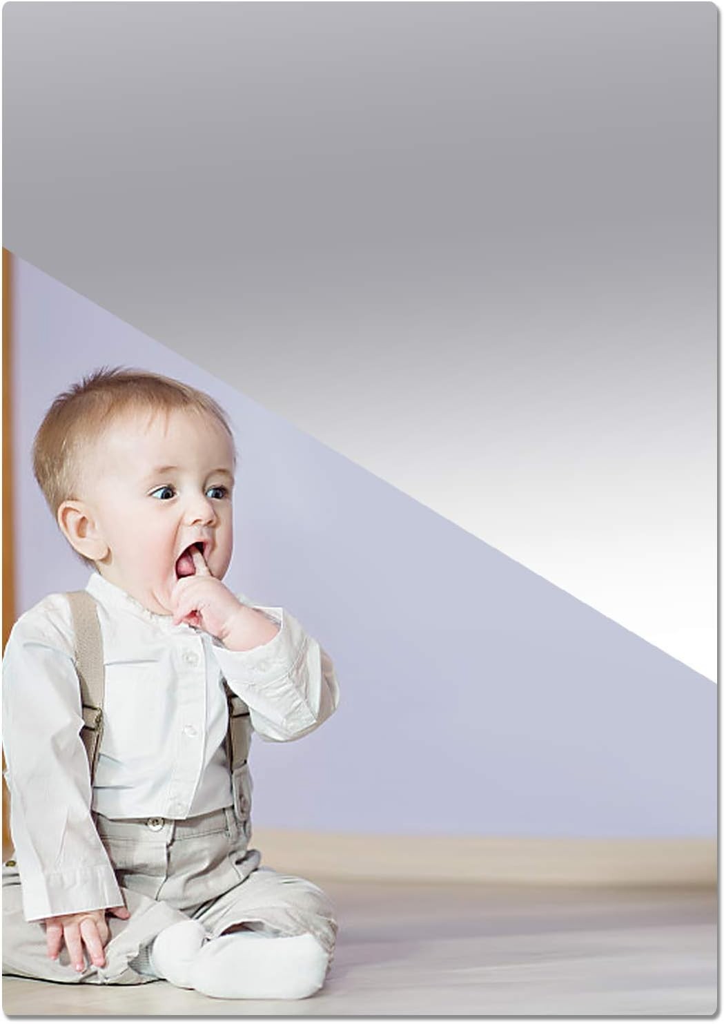 Lightweight 17" x 12" Self-Adhesive Acrylic Mirror – Ideal for Playrooms